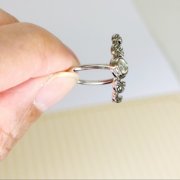 Crescent Moon Phase Moonstone Silver Tone Ring 6 - Picture 5 of 6